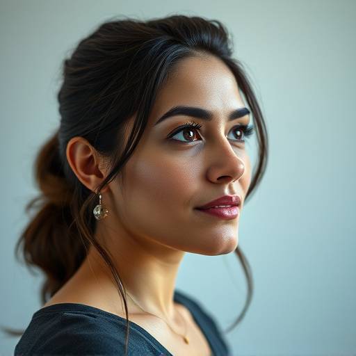 Retrato de Ana Pereira, Especialista em Streaming, olhando para o lado com um olhar inteligente.